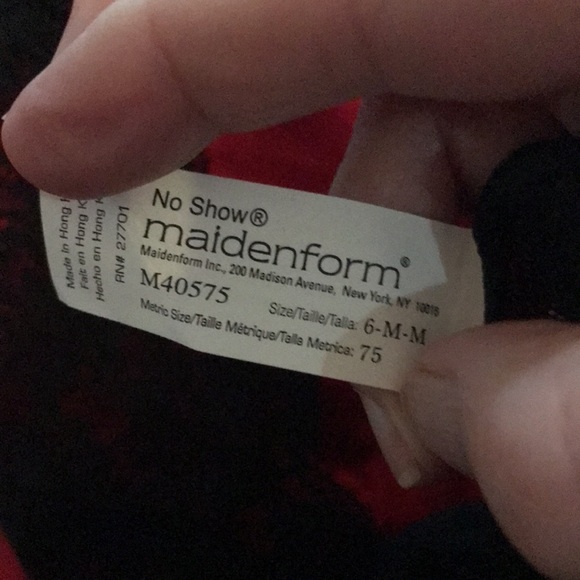 Red silk camisole with black lace trim byTReesha and black lace panties sizeM - Picture 6 of 7